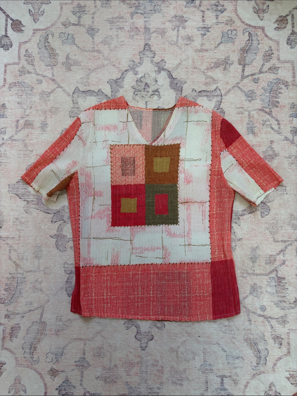 Women’s Patchwork Short-Sleeve Top